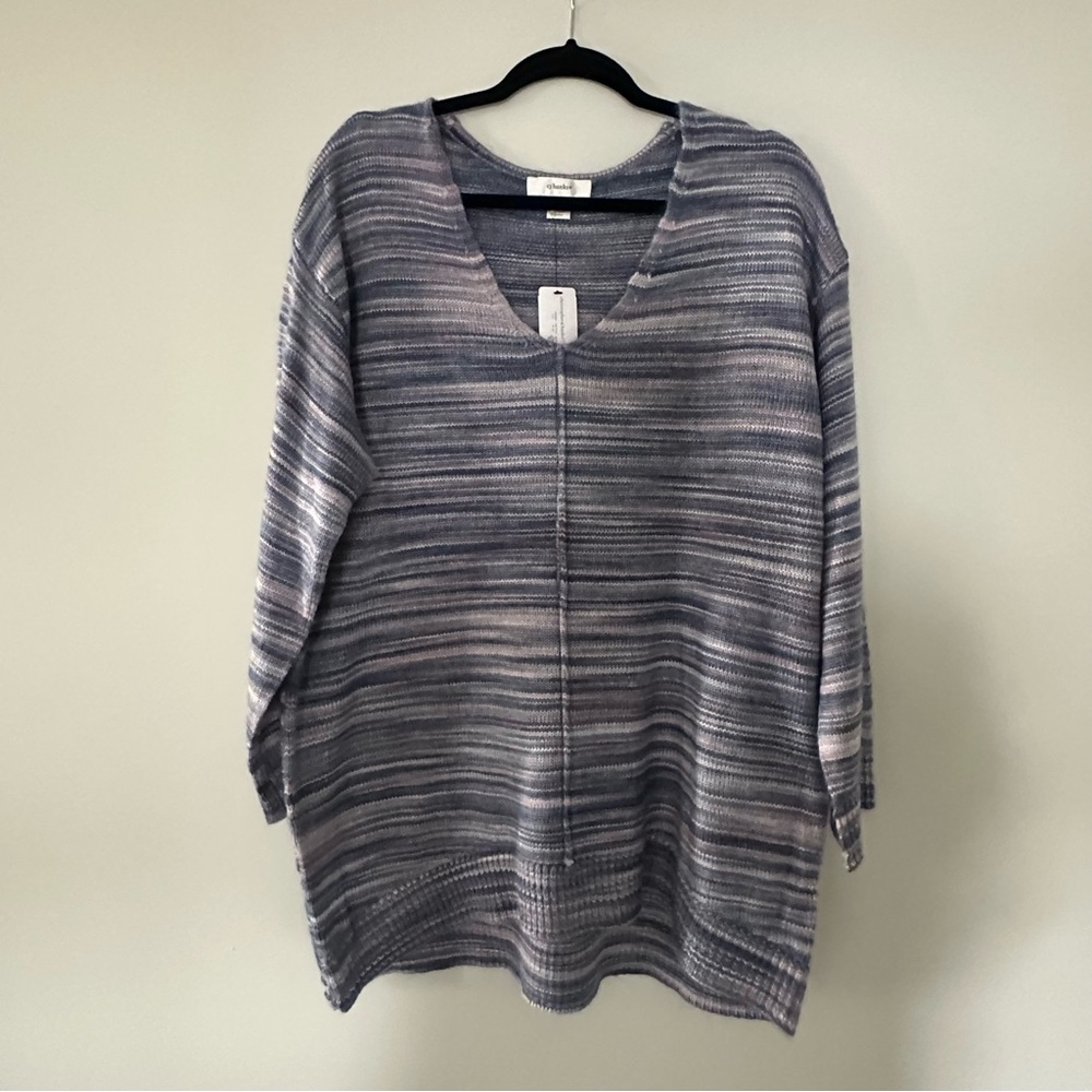 CJ Banks Purple stripe sweater NWT
Size  X